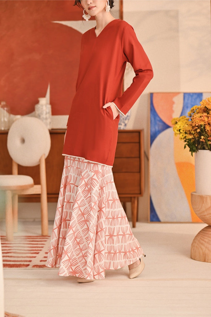 The Titi Women Modern Kurung Skirt - Fez