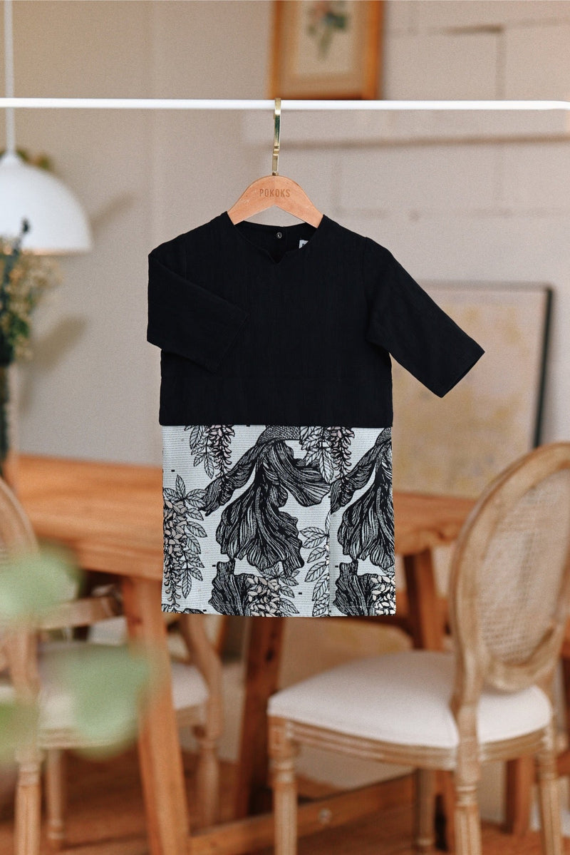 The Jumpa Babies Jacquard Kurung - Black Jacquard