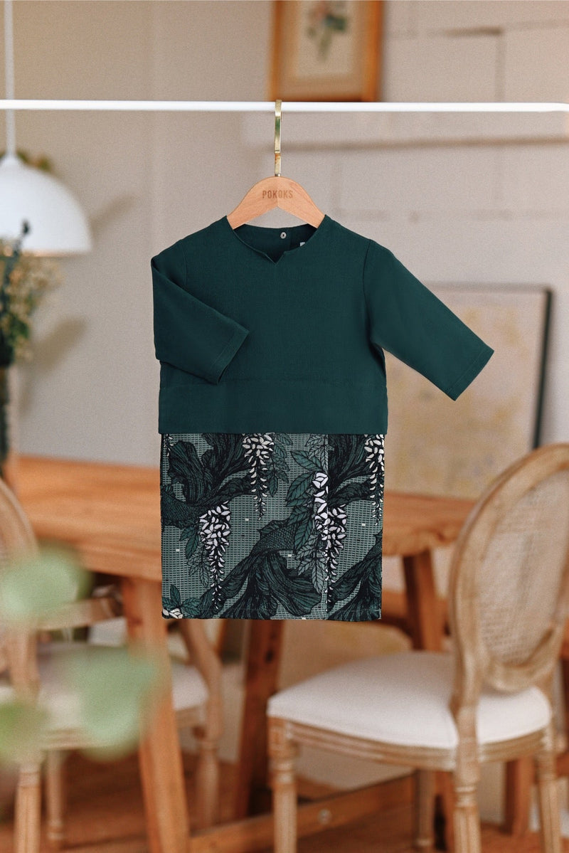 The Jumpa Babies Kurung - Emerald Green