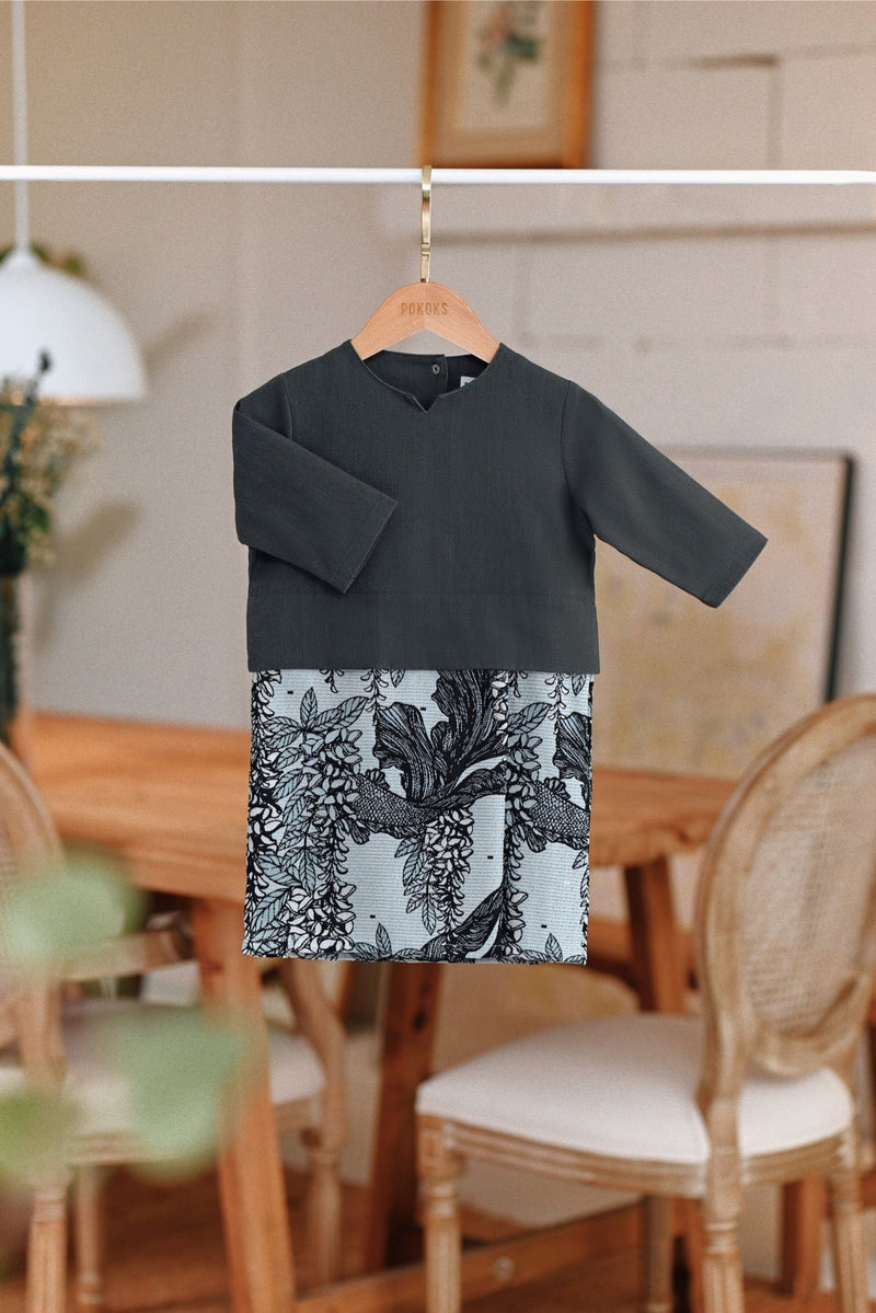 The Jumpa Babies Kurung - Steel Grey