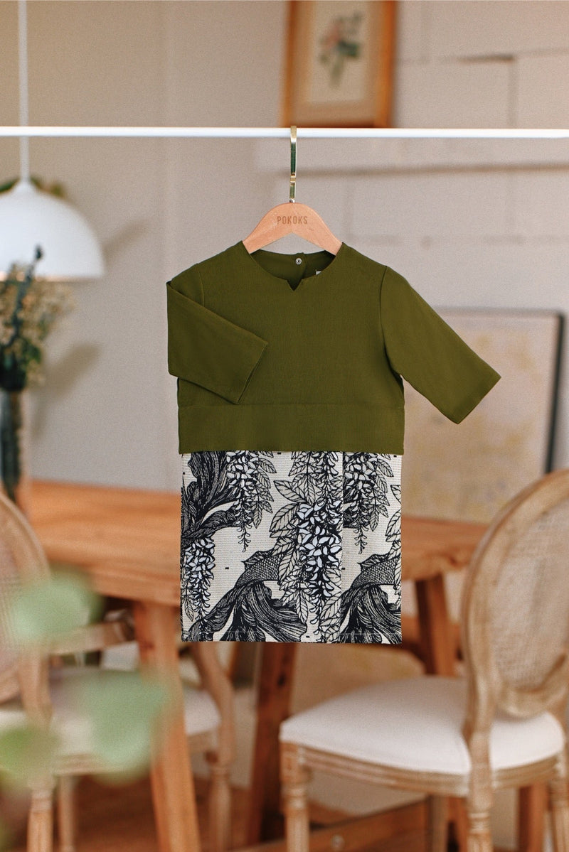 The Jumpa Babies Kurung - Olive