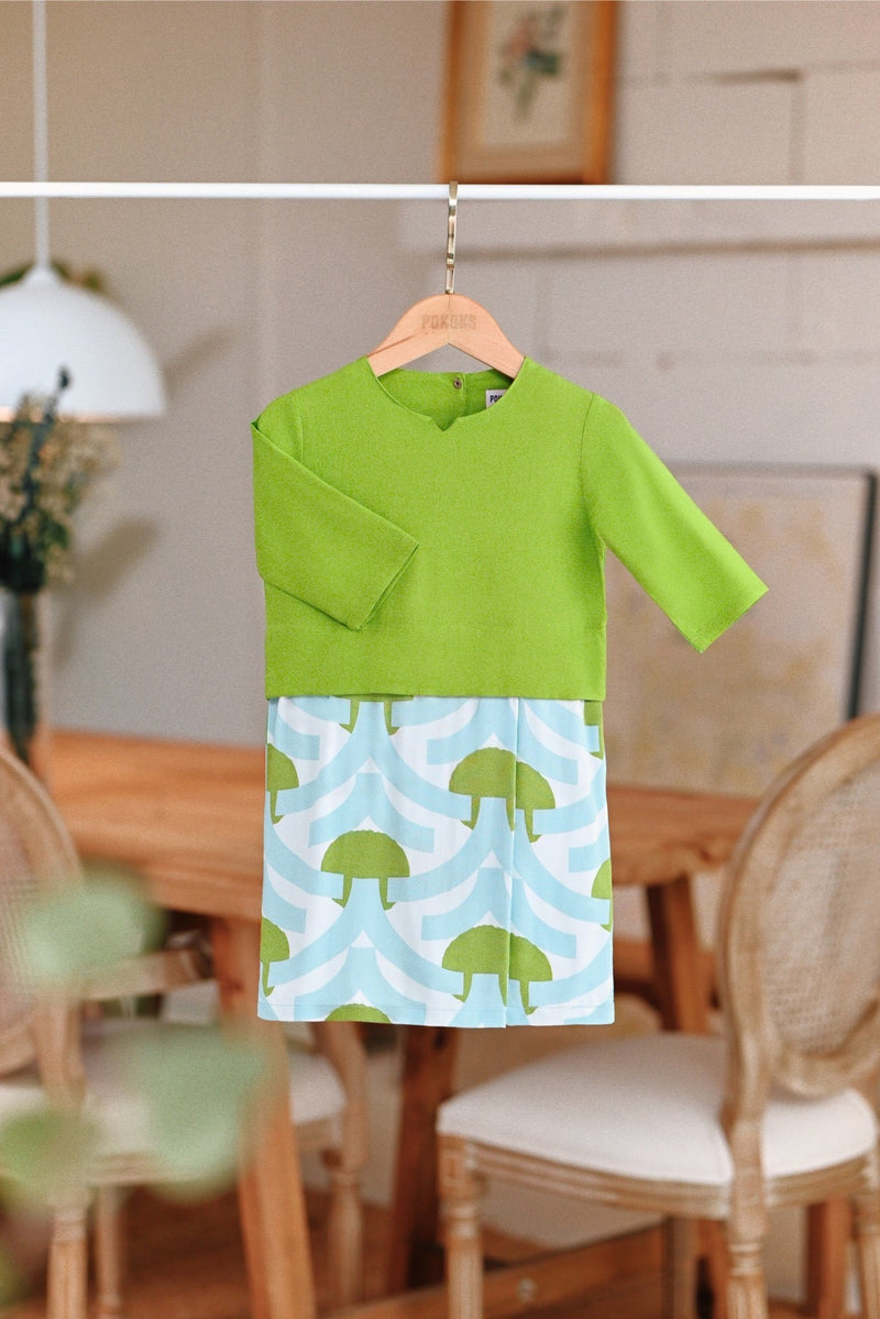 The Jumpa Babies Kurung - Lime Green