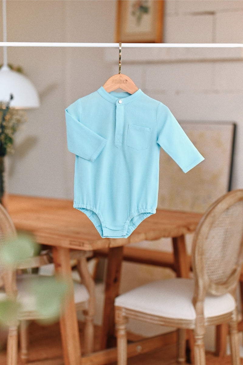 The Jumpa Babies Baju Melayu Romper - Light Blue