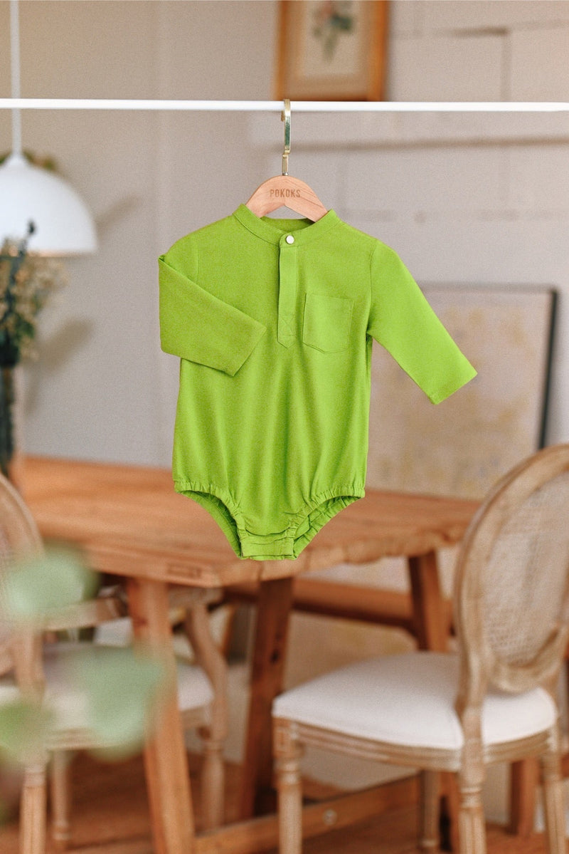The Jumpa Babies Baju Melayu Romper - Lime Green