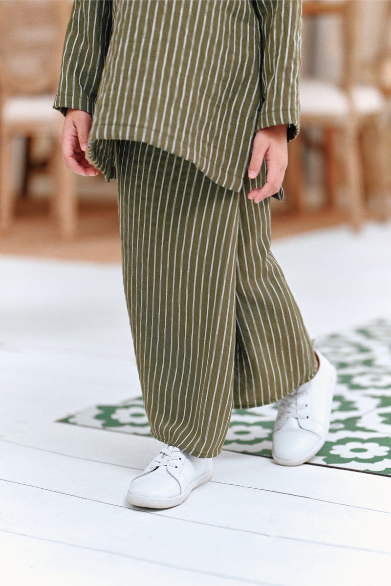 The Jumpa Folded Skirt - Leaf Stripe
