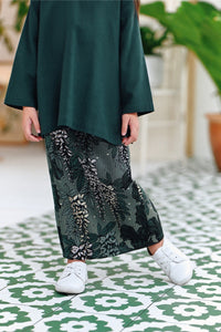 The Jumpa Jacquard Skirt - Emerald Pond