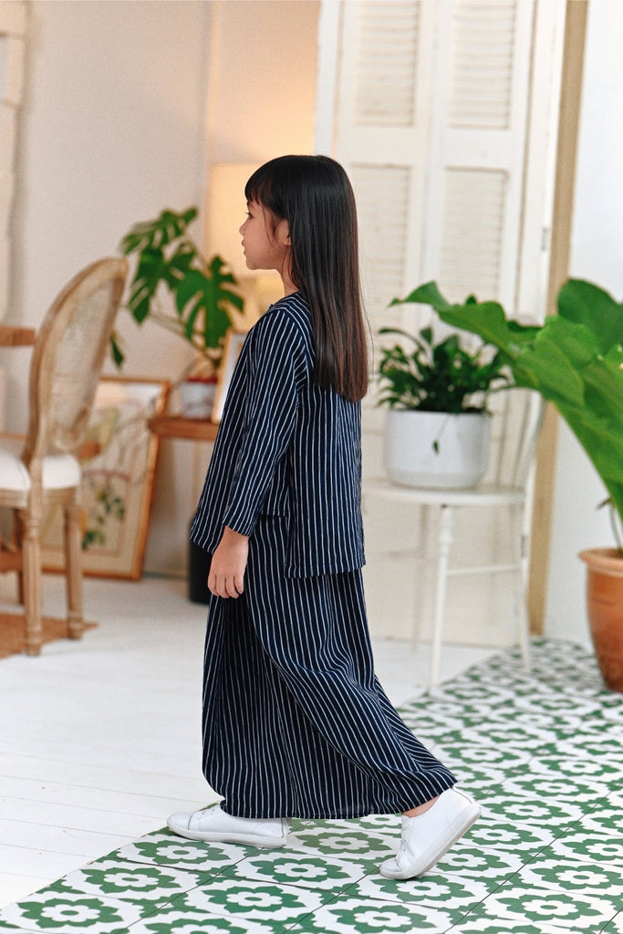 The Jumpa Folded Skirt - Deep Stripe