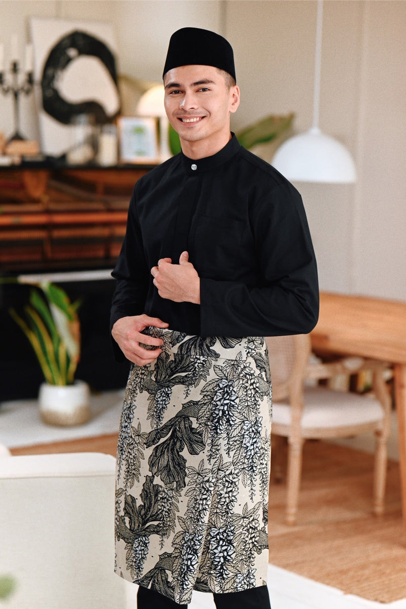 The Jumpa Men Baju Melayu Top - Black