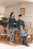 The Jumpa Women Kurung Kedah Top - Steel Grey