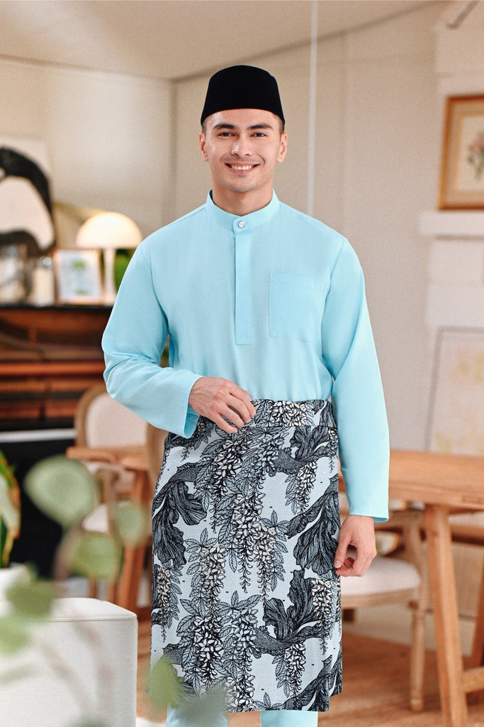 The Jumpa Men Baju Melayu Top - Light Blue