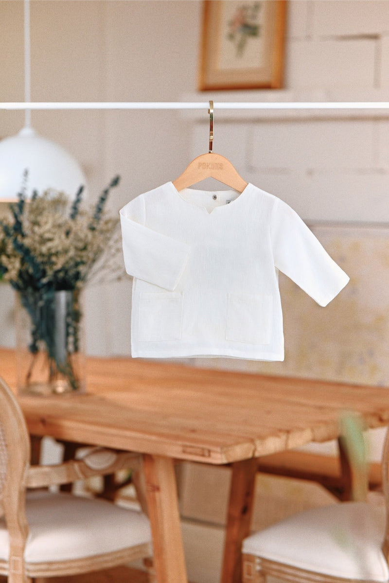 The Jumpa Babies Kurta - White Jacquard