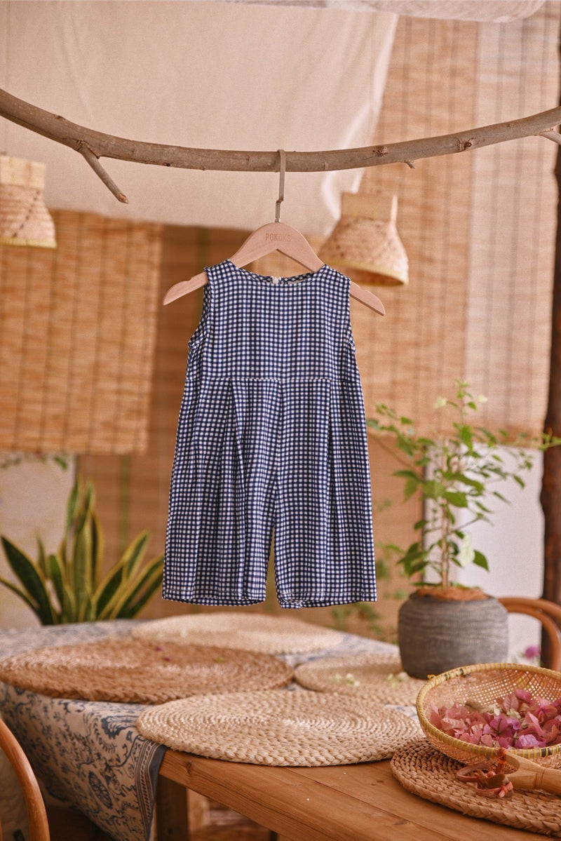 The Hening Babies Dungarees - Blue Checked