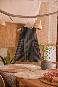 The Hening Babies Dungarees - Black Gingham