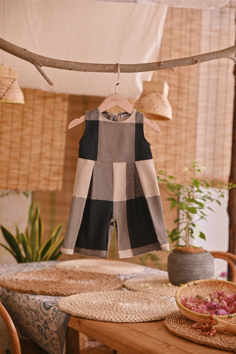 The Hening Babies Dungarees - Black Square