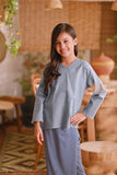 The Hening Flare Blouse - Air Force Blue