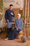The Hening Men Baju Melayu Top - Navy Blue