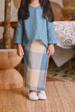 The Hening Folded Skirt - Blue Square