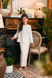 The Glow Demure Kurung Set - White Jacquard