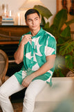 The Glow Men Batik Shirt - Green Geo