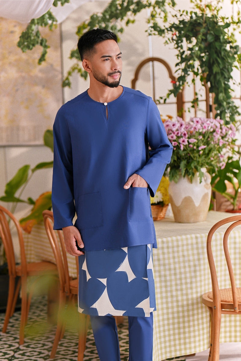 The Sarang Men Kurta - Steel Blue