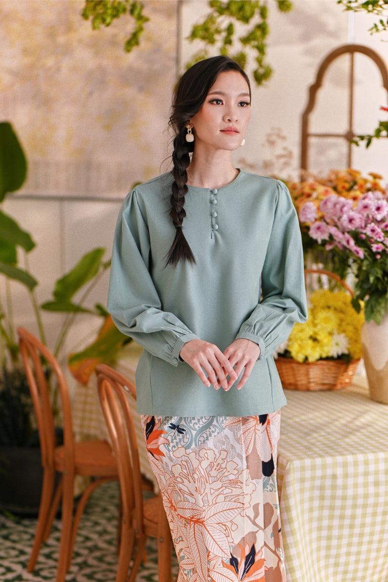 The Sarang Women Princess Blouse - Vegan Green