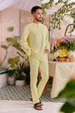 The Sarang Men Baju Melayu Top - Light Yellow