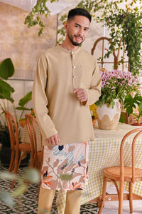 The Sarang Men Baju Melayu Top - British Khaki