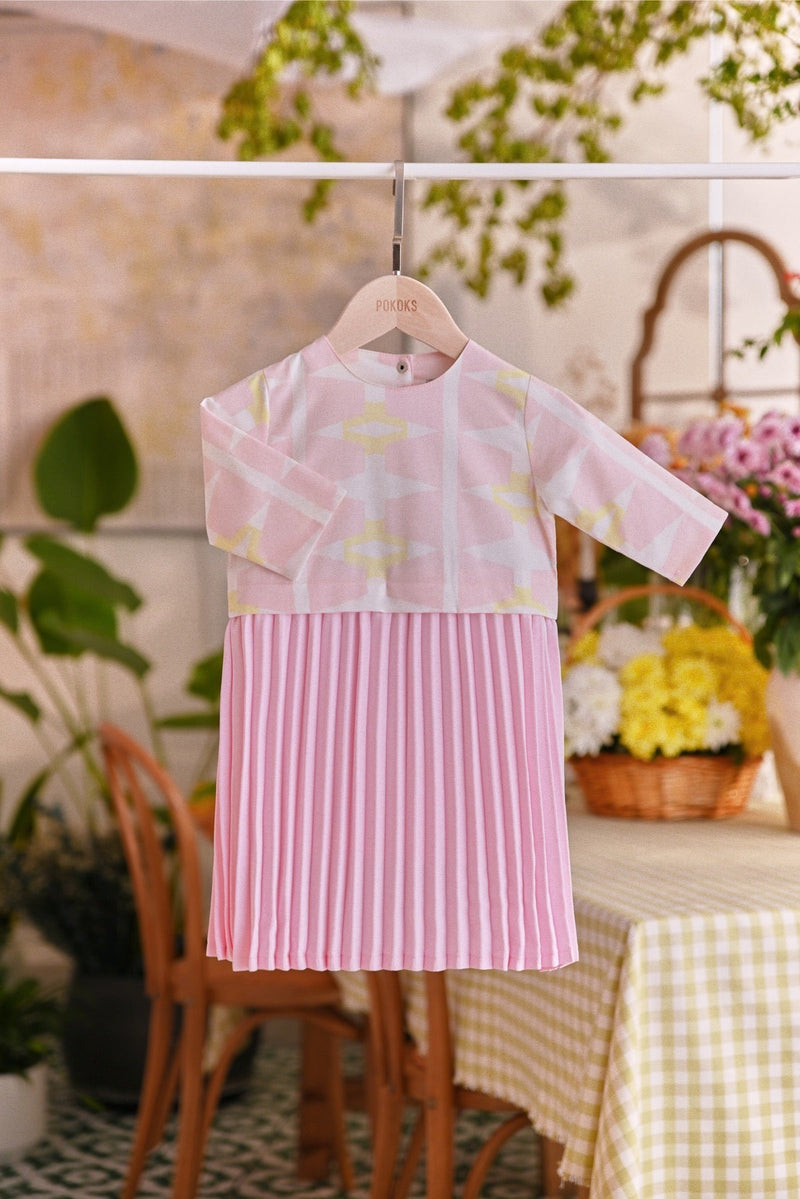 The Sarang Babies Dress - Sun-Pleats Pink