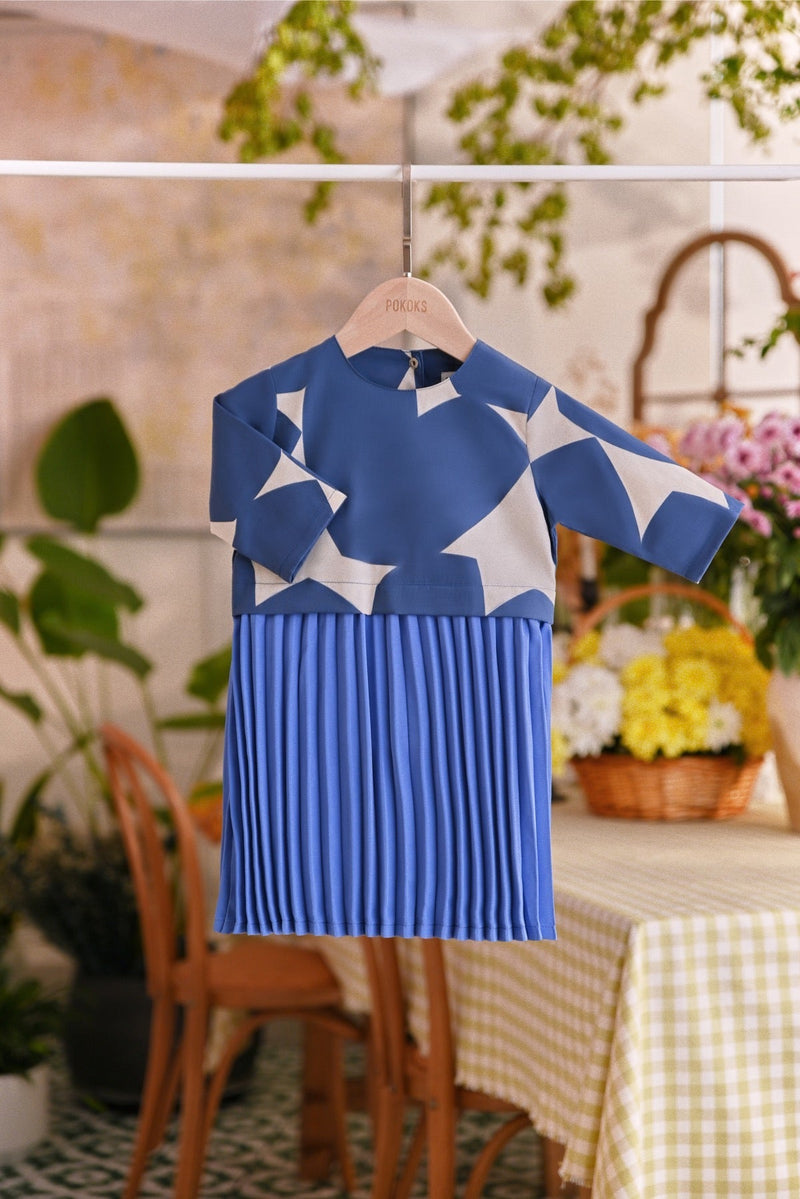 The Sarang Babies Dress - Sun-Pleats Blue