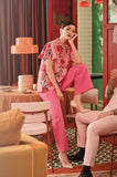 The Spring Dawn Women Flutter Sleeve Cheongsam Top - Poppy Pink