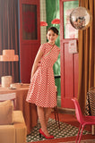 The Spring Dawn Women Blossom Cheongsam Dress - Checkerboard