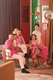 The Spring Dawn Men Mandarin Shirt - Fuchsia Pink