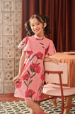 The Spring Dawn Flutter Sleeve Cheongsam Dress - Poppy Pink