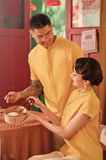 The Spring Dawn Men Mandarin Shirt - Mustard
