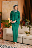 The Glow Women Grace Kurung Set - Emerald Jacquard