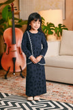 The Glow Broderie Kurung Set - Navy Jacquard