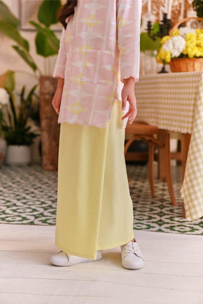 The Sarang Pleats Folded Skirt - Light Yellow