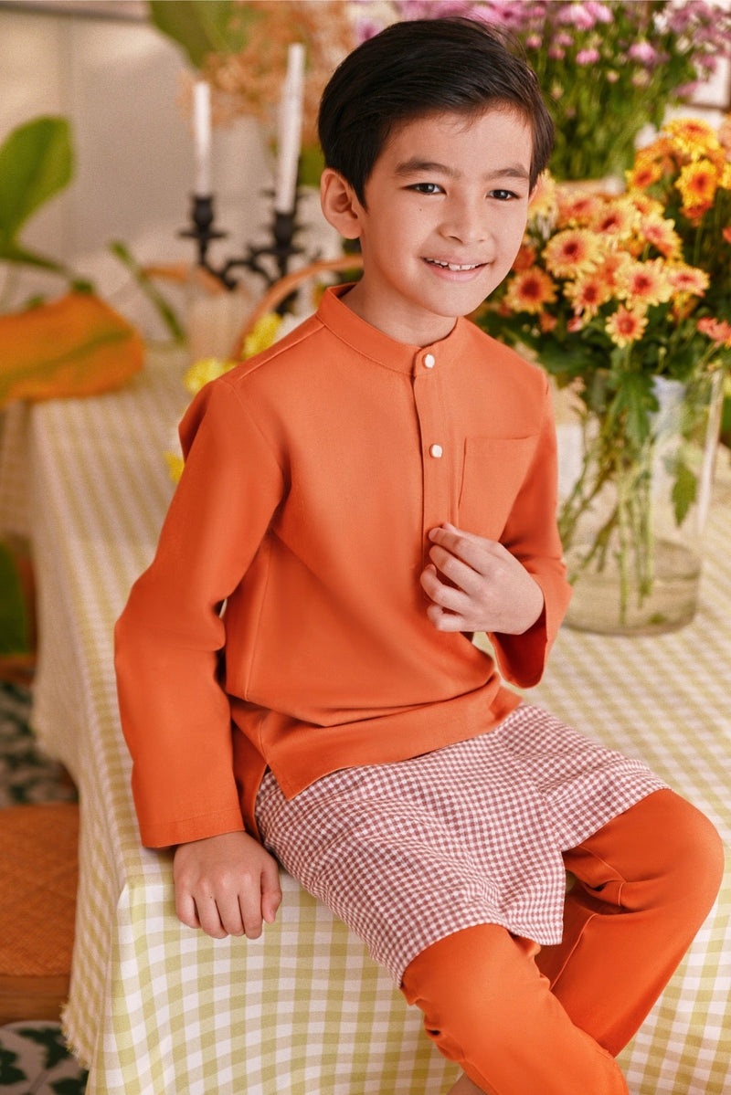 The Sarang Baju Melayu Top - Brown