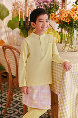 The Sarang Baju Melayu Top - Light Yellow