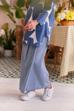 The Sarang Pleats Folded Skirt - Yale Blue Checked