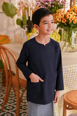 The Sarang Kurta - Navy Blue