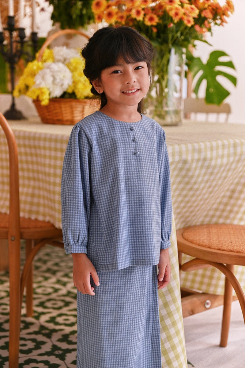 The Sarang Princess Blouse - Yale Blue Checked