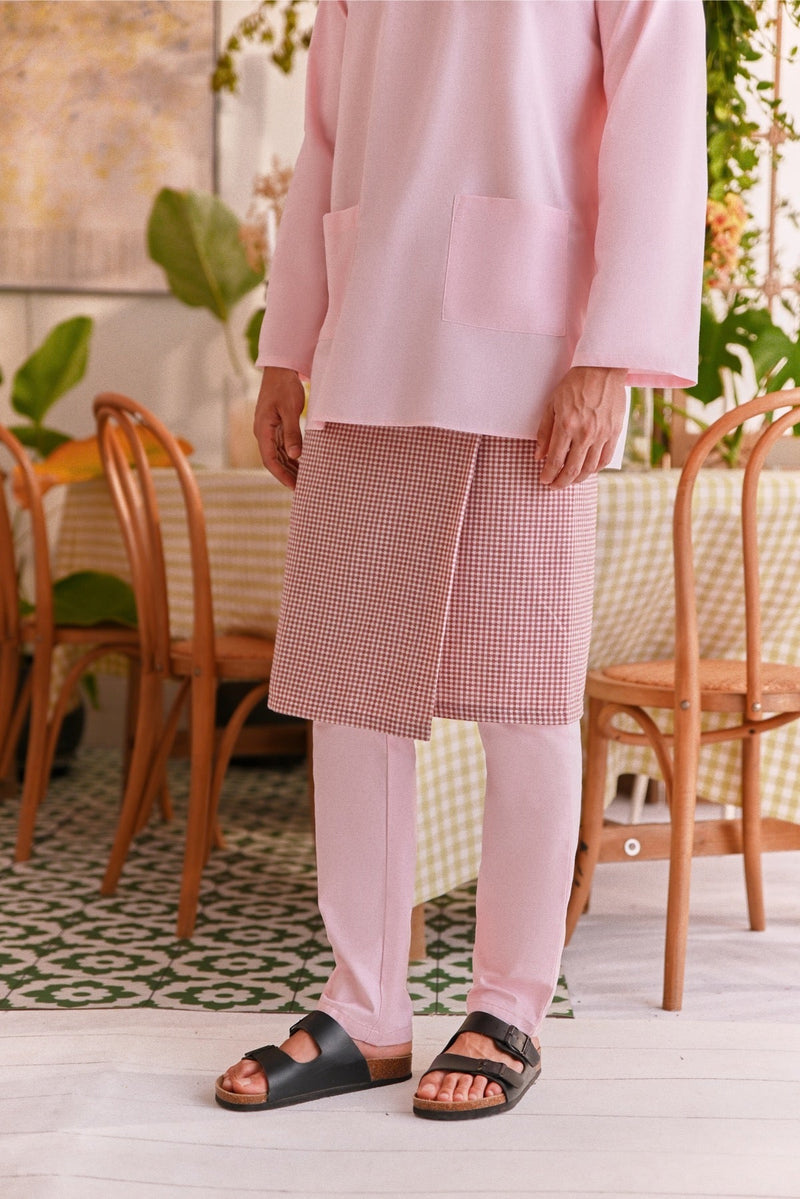 The ORI Instant Men Samping - Burgundy Checked