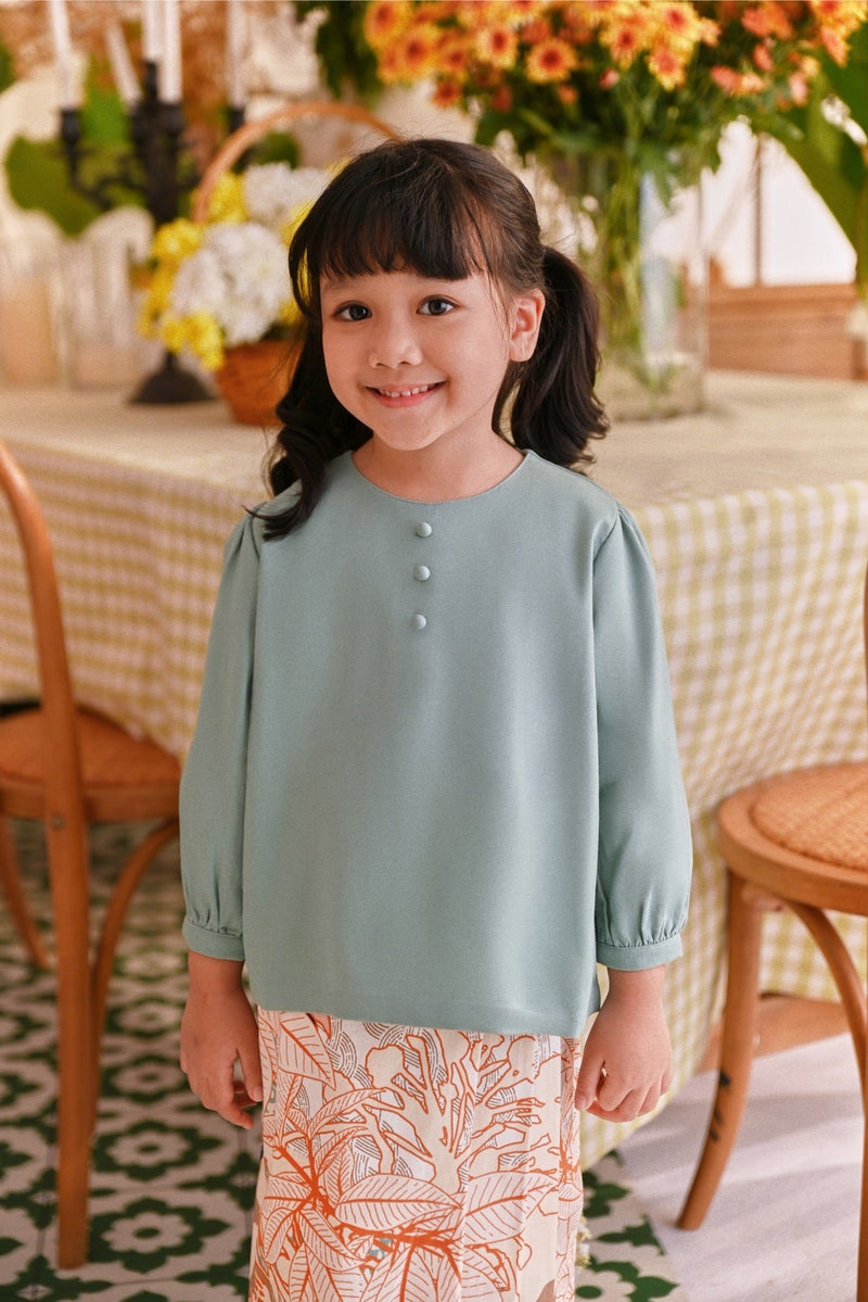 The Sarang Princess Blouse - Vegan Green