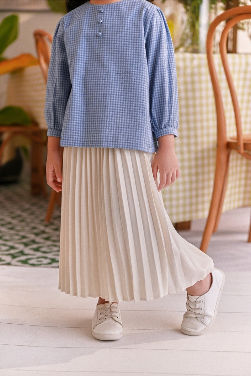 The Sarang Sun-Pleats Skirt - Cream