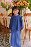 The Sarang Sun-Pleats Skirt - Steel Blue