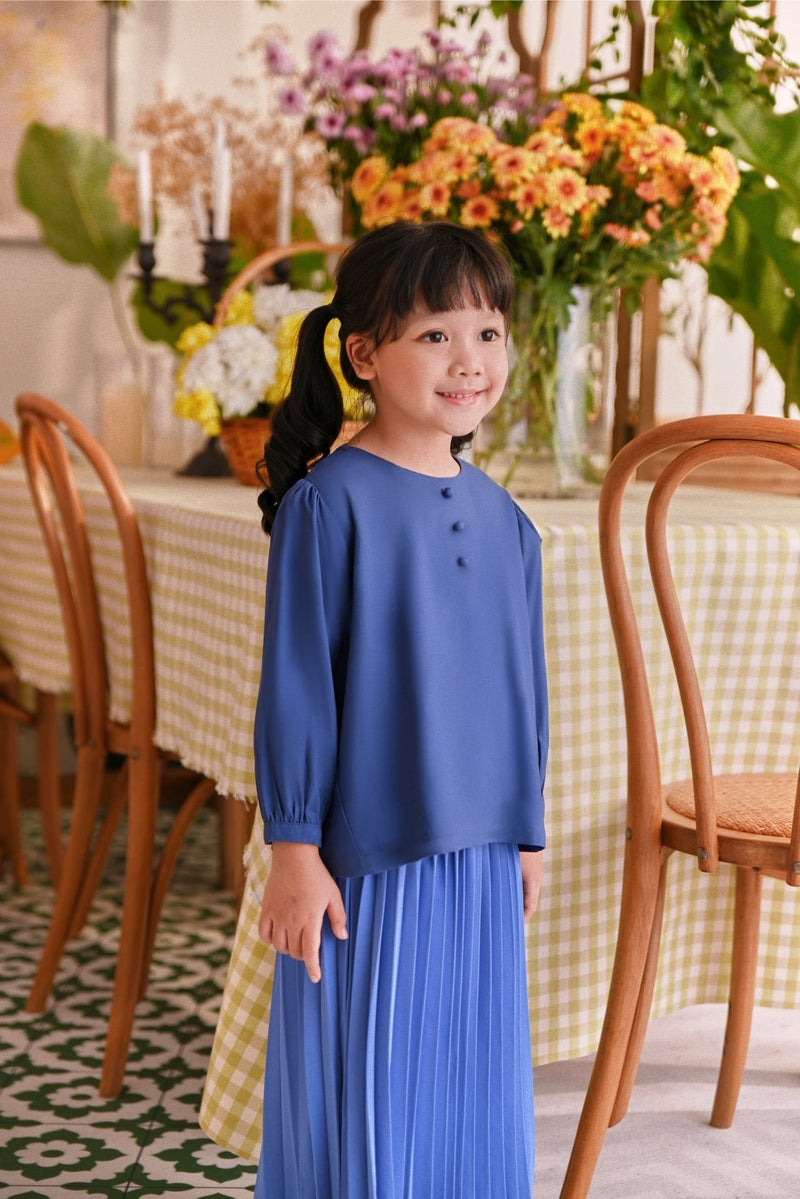 The Sarang Princess Blouse - Steel Blue