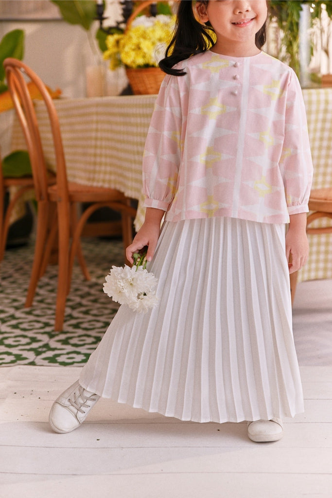 The Sarang Sun-Pleats Skirt - White