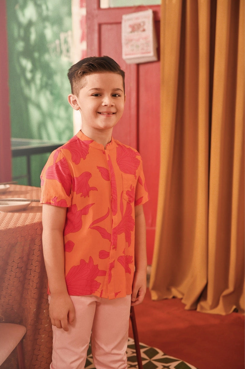 The Spring Dawn Mandarin Shirt - Sweet Mandarin