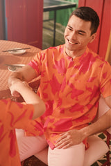 The Spring Dawn Men Mandarin Shirt - Sweet Mandarin